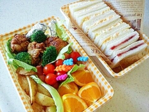 幼稚園遠足のサンドイッチ弁当2013（年少組）